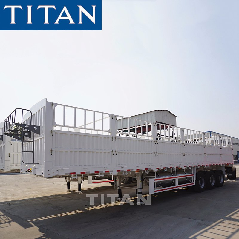 Titan 50 Tons 3 Axles Fence Cargo Livestock Transport Semi Trailer for Sale