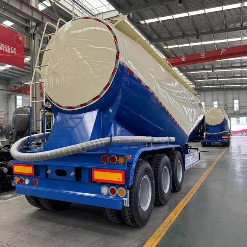42cbm 45cbm Cement Tank Trailer Dry Bulk Cement Tanker Powder Tanker Trailer Carbon Steel Cement Fly Ash Lime Powder Fuwa BPW Axles