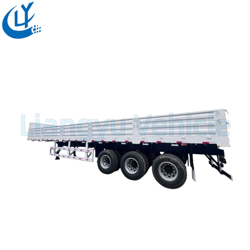 Heavy Duty 60 Tons Sidewall Semi Trailer 50cbm 3 Axles, Fuwa Axle &amp; Reinforced Frame for Mining and Logging Transport