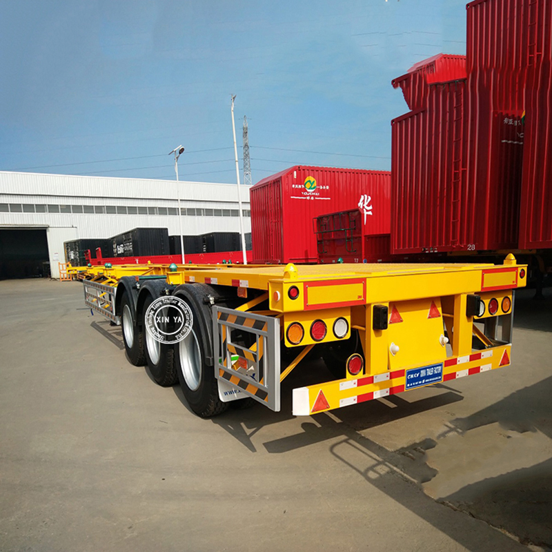 High Quality 2 Axles 3 Axles 4 Axles Skeleton Semi Trailer 20FT 40FT 45FT Skeletoner Chassis Trailer 30-80 Tons Container Semi Truck Trailer for Sale