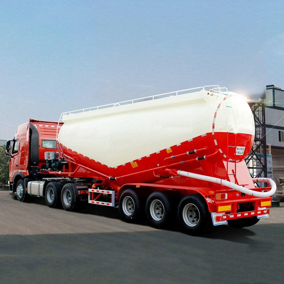 3 Axles 40/50 Cbm Bottom Aluminum V Shape Discharge/Unloading Bulk Cement/Fly/Powder Material Transport Tank/Tanker Heavy Duty Truck Semi Trailer for Sale