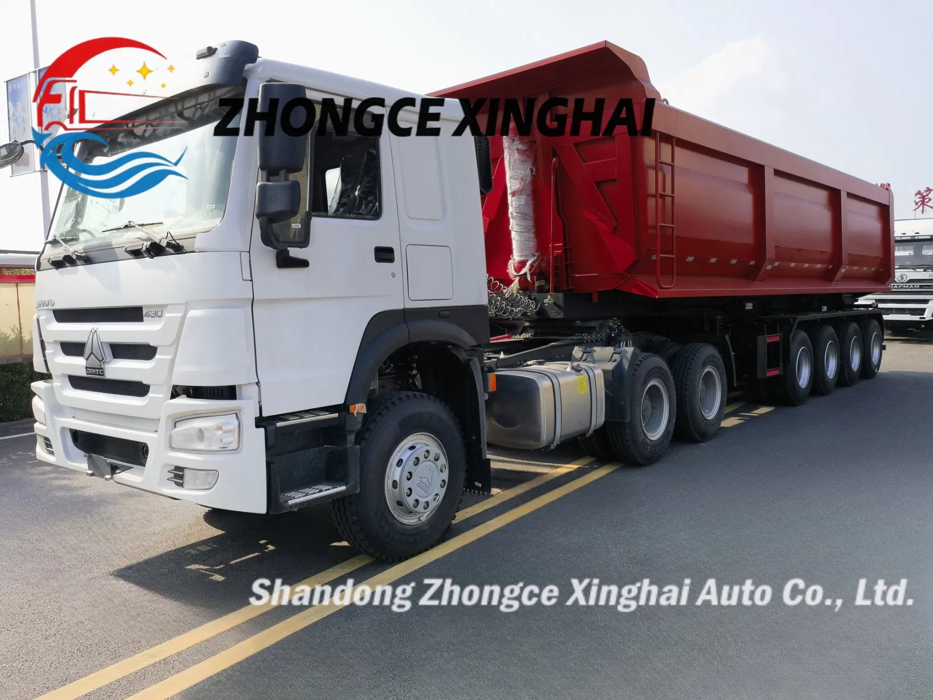 Heavy Duty Hydraulic 4 Axles 60-80 Tons Tipper Dump Semi Trailer