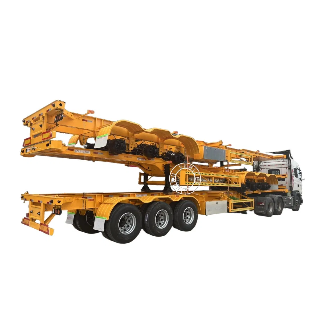 High Quality 20FT 40FT Container Cargo Flatbed Trailer 3axles Skeleton Semi Trailer for Transportation