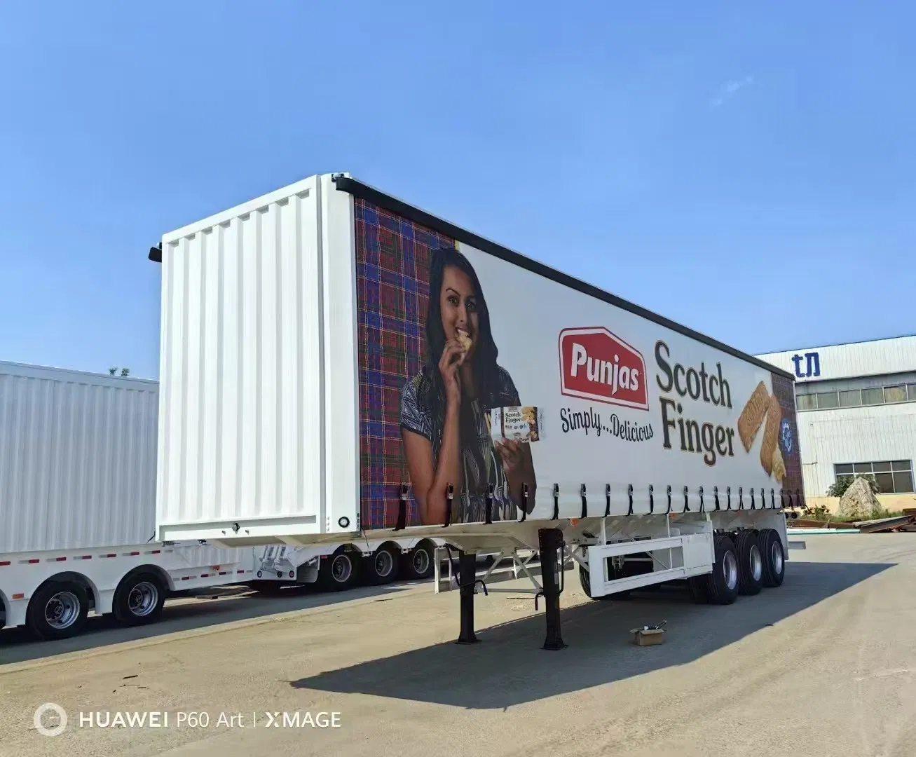 3/4axle Box Van Cargo Semi-Trailer Full Trailer Canton Fair Truck Exhibition