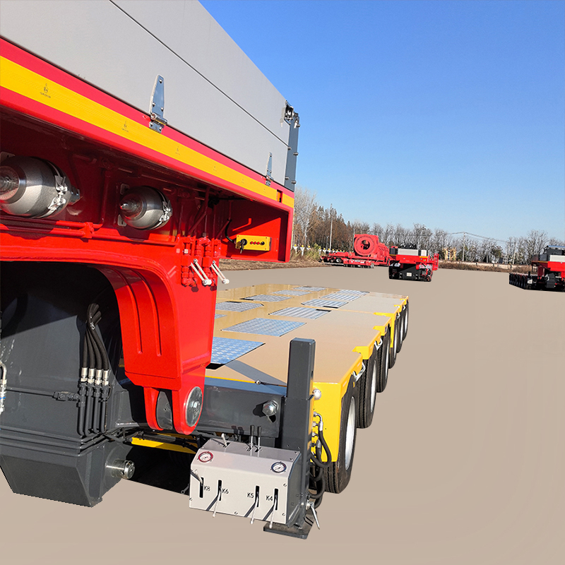 Multi-Axle Low-Bed Traction Multi-Purpose Heavy-Duty Marine Semi-Trailer Hydraulic Modular Industrial Logistics Freight Transport Van Truck Trailer