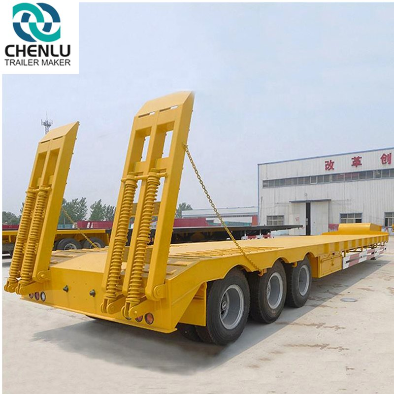 Transporting Excavators, 40/50/80 Ton 3/4 Axle 40 FT 45 FT Low Bed Semi-Trailer