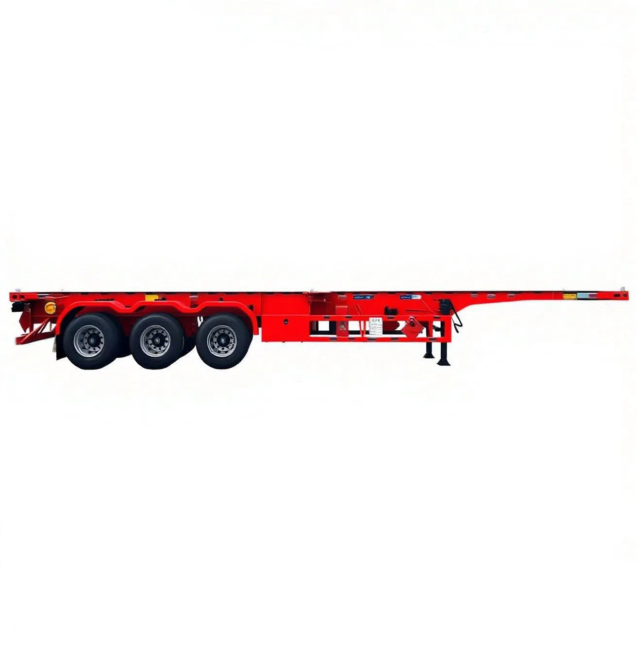 Heavy-Duty 4 Axle Skeleton Semi Trailer with 80 Tons Capacity and Double Drop Design for Low-Height Cargo Transport
