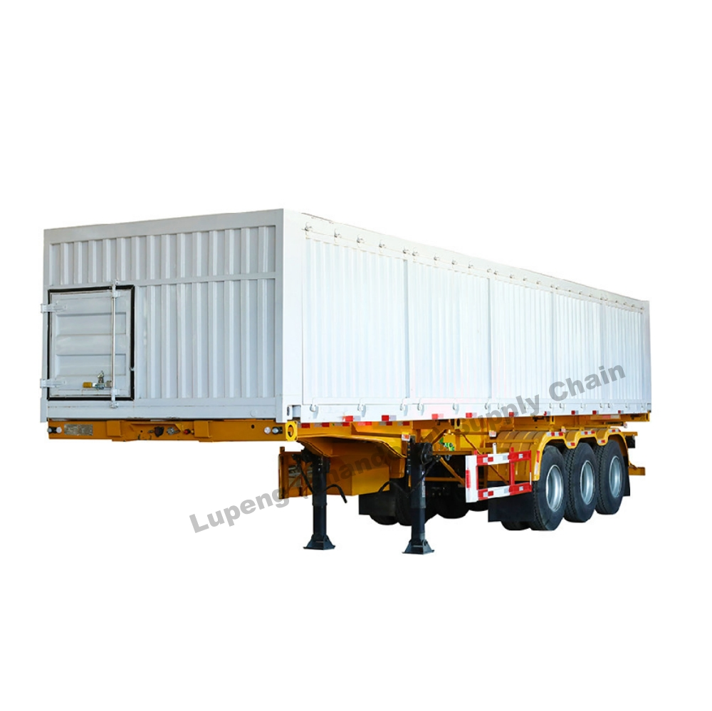 Semi-Trailer Truck Curtain Side Cargo Van Box Truck for Road Transportation