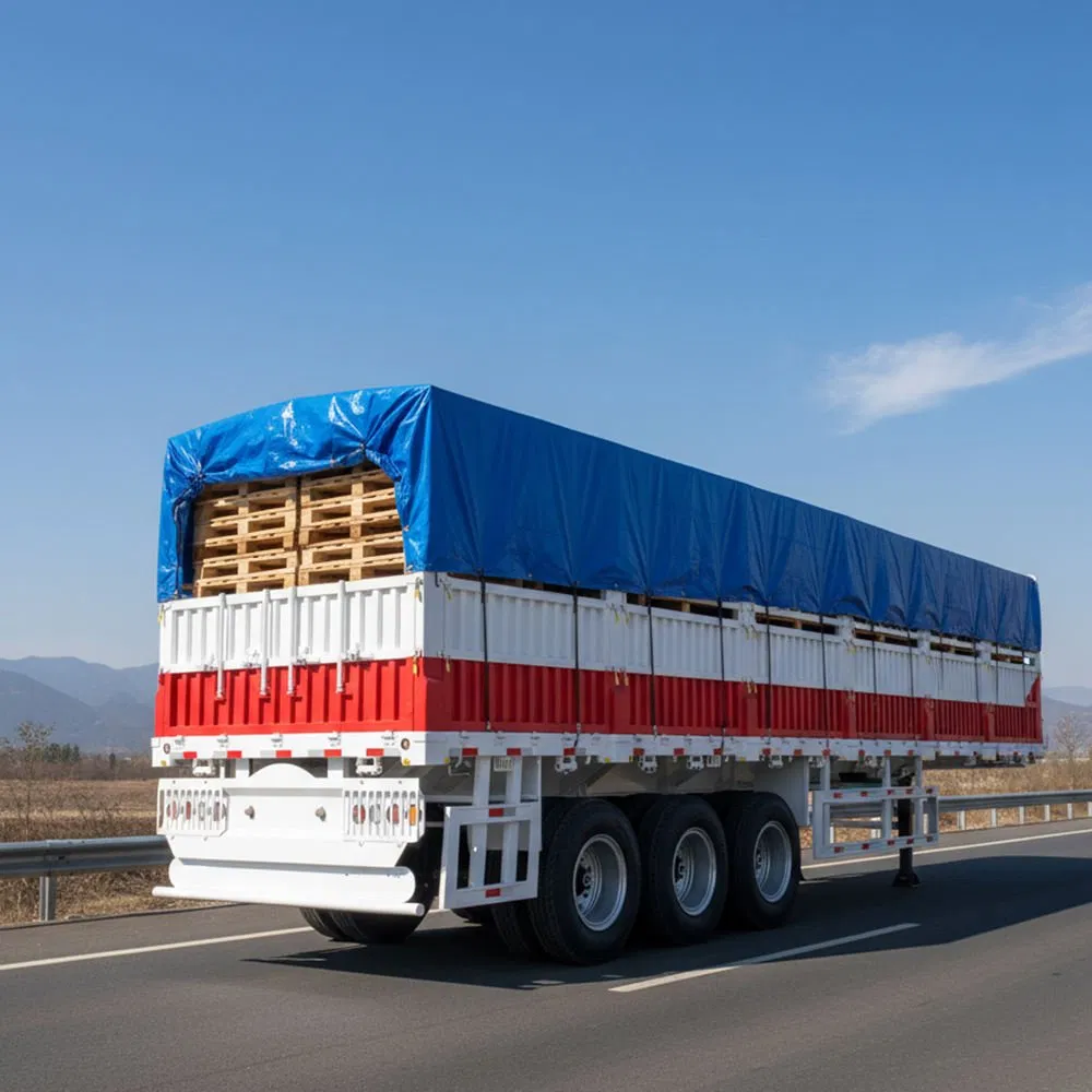 Hica Side Wall Semi Trailer for Building Materials Logs and General Cargo Transportation