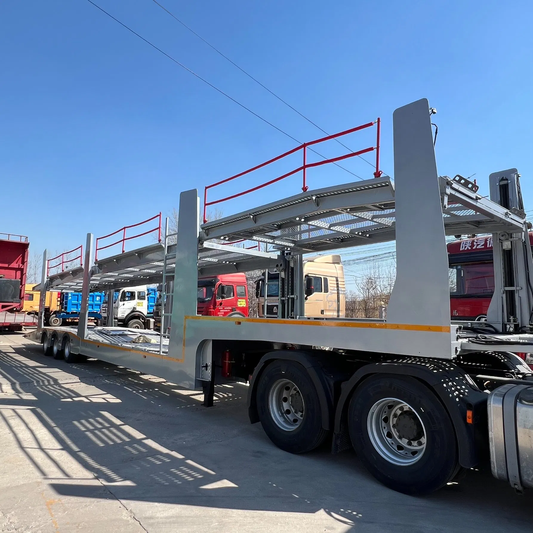 Two-Layer Hydraulic Car Transport Carrier Semi Trailer Truck Trailer for Sale
