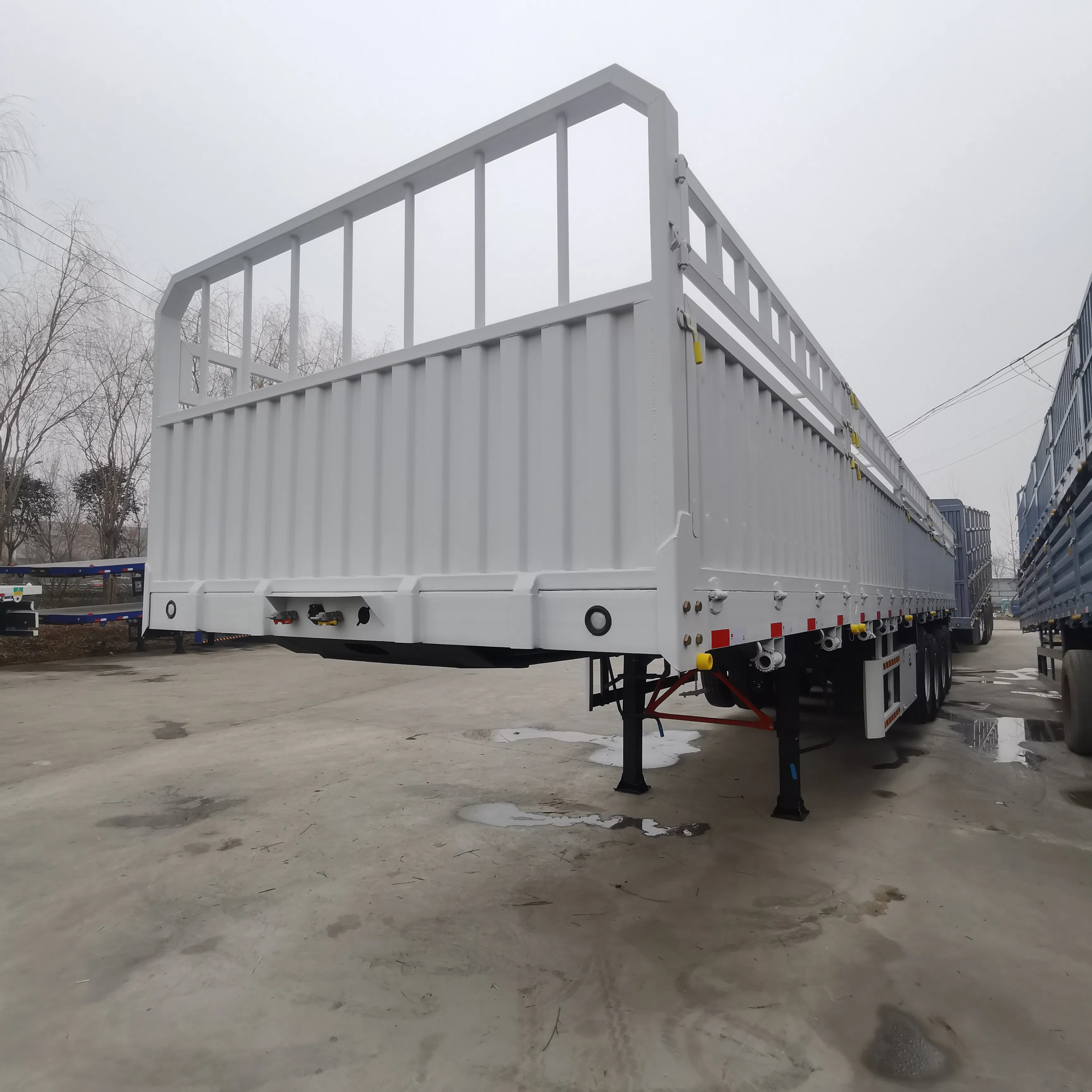 4 Axles 40FT Widely Payload 40t 60tons Steel Drop Sidewall Side Wall Livestock Stake Fence Semi Trailer