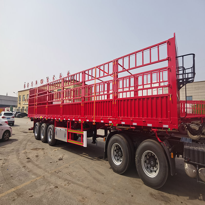 Heavy Duty Flatbed Semi-Trailer with Removable Side Gates &amp; Reinforced Structure Multi-Purpose Cargo Transport Trailer for Logs, Steel, Building Materials