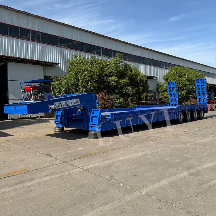Luyi Multi Axle Removable Detachable Gooseneck Front Load Lowbed Lowboy 100 Ton Low Bed Semi Trailer
