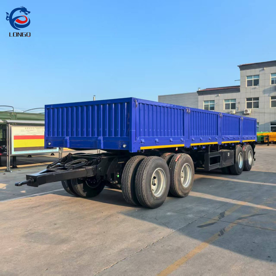 2/ 3/4 Axles Hydraulic Flatbed Drawbar Side Wall Fence Cargo Full Trailer