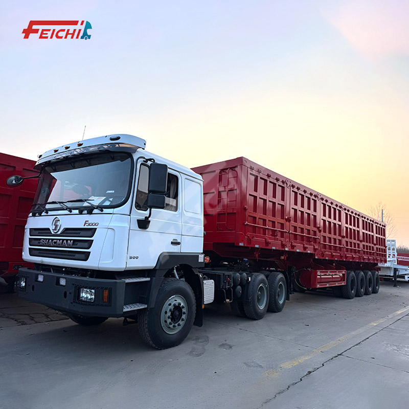 Feichi Series 4-Axle High-Capacity Side Board Semi-Trailer - Efficient &amp; Practical Best-Selling Model for Bulk Cargo &amp; Grain Transportation