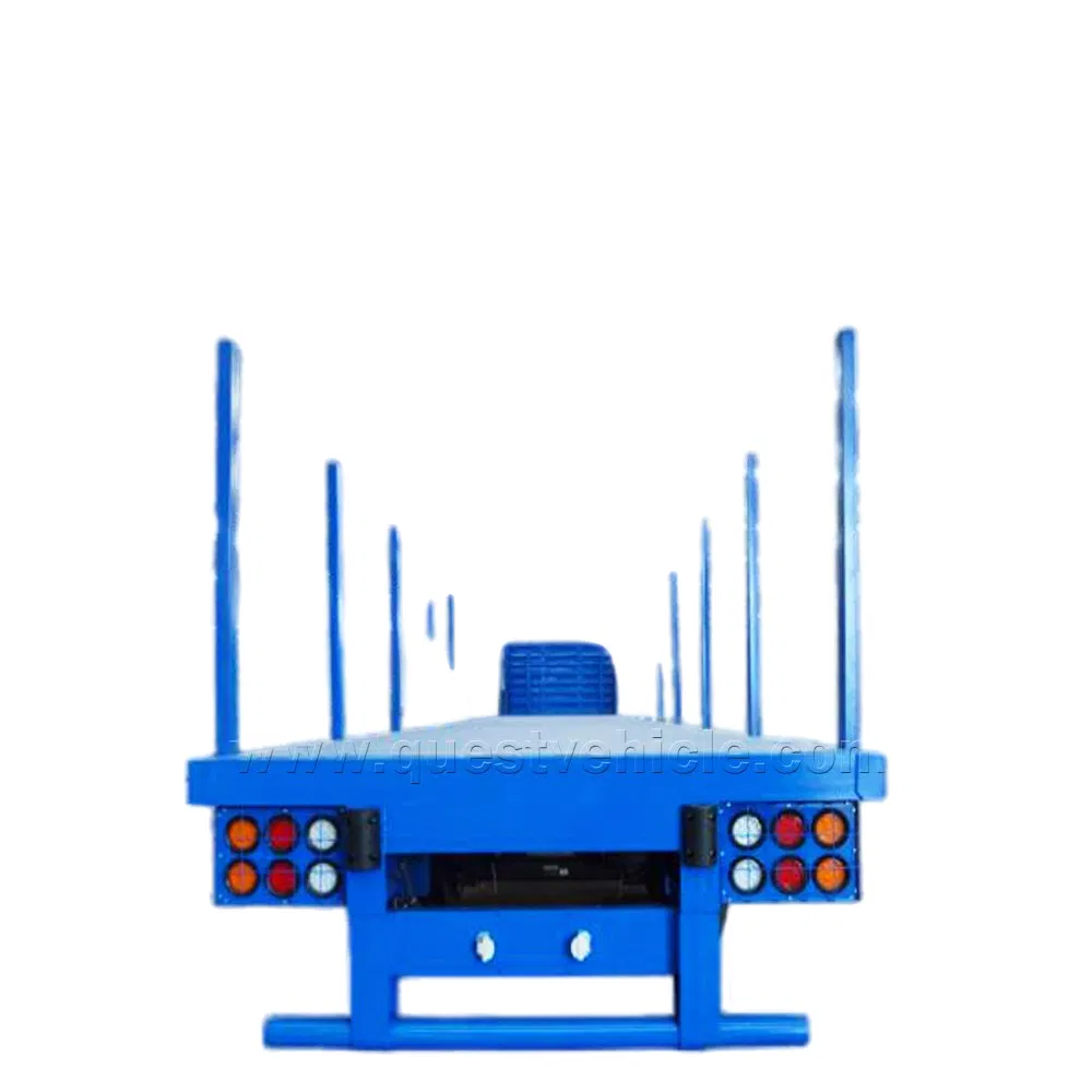 Low Price Wood/Log/Transport 3 Axles Flatbed Semi Trailer with Bolster