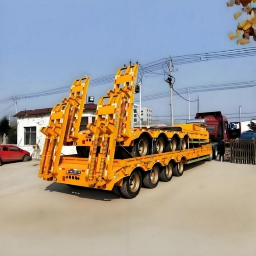 China Low-Bed Semi Trailers 13 Meters Special Purpose Low-Bed Truck Trailer 12 Wheels for Sale Good Price