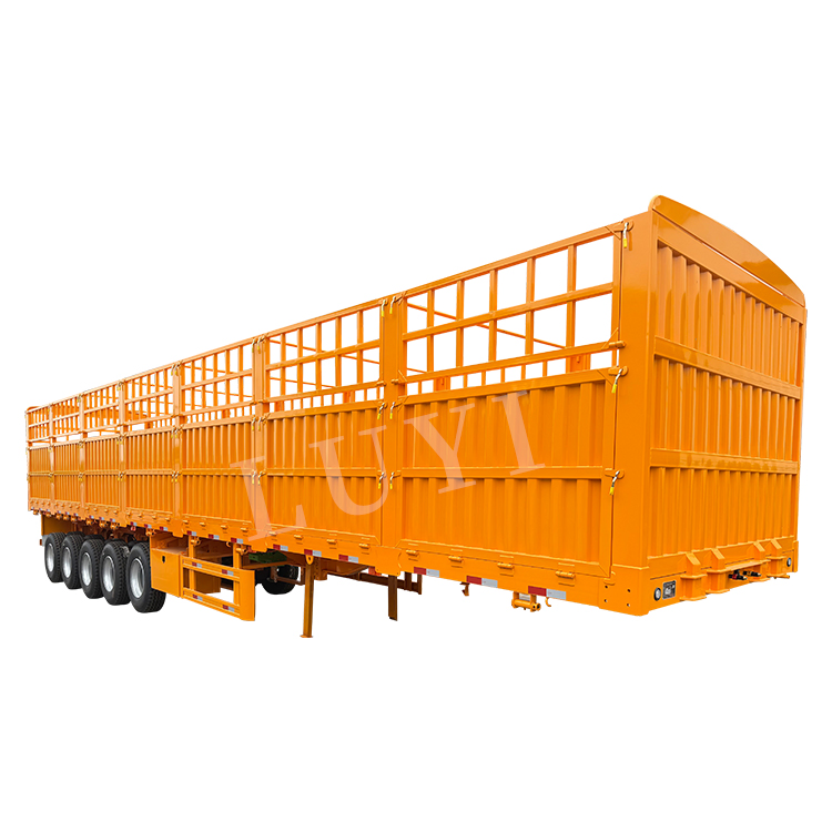 5-Axis 80 Ton Fence Ventilation Design Cargo Transportation Truck Semi Trailer Side Wall Trailer 3 Axle Fence Cargo Semi Trailer