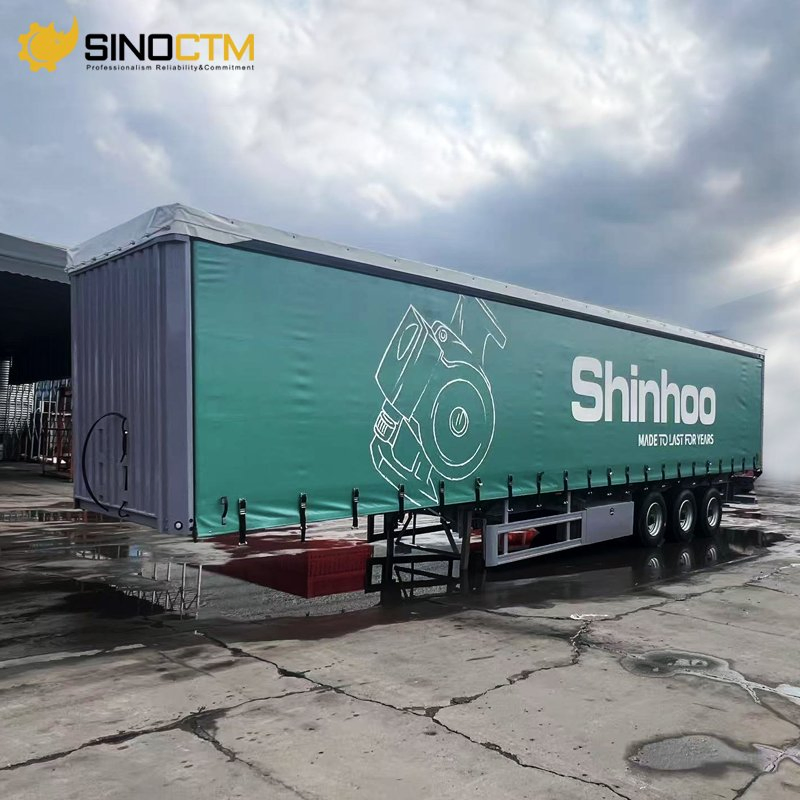 New 3/4 Axle Dry Van Cargo Trailer 45FT 60tons Side Curtain Box Open Container Semi Trailer Price