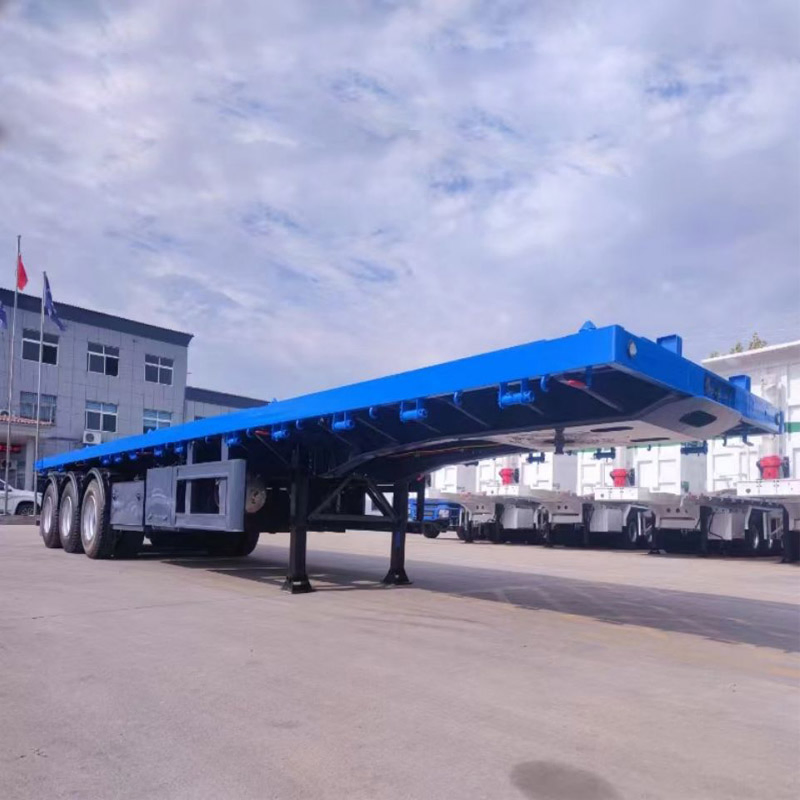 Manufacture Longq Heavy Duty 3 Axles 20FT 40FT 40 Feet Container Chassis Flatbed Cargo Transport Truck Semi Trailer for Sale