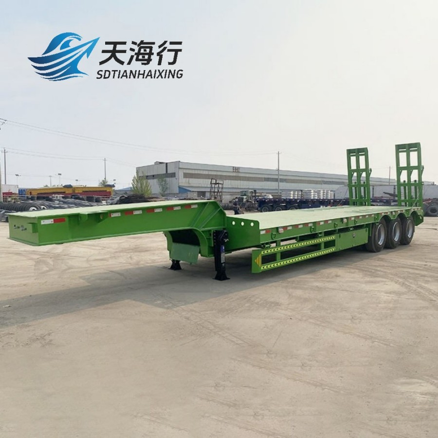 Low Loader Trailer Low Bed Truck Trailer Low Platform Enclosed Low Semi-Trailer for Transportation