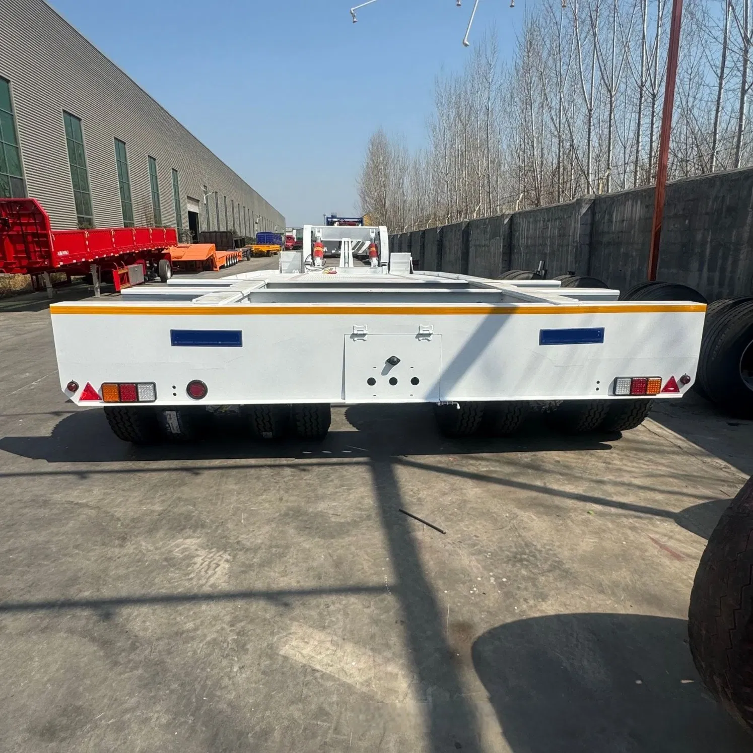 Gooseneck Flat Truck Lowboy Low Bed Trailer Shipping Container 100 Ton Lowbed Log Semi Trailer