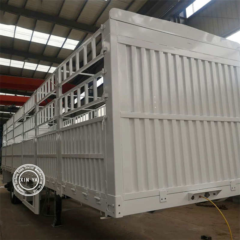 3 Axles 50ton Fence Semi Trailer Side Wall Dump Truck Semi Trailer Transport Semi Truck Traile Boxr Trailer High Enclosed Side Wall Cargo Trailer with Stake