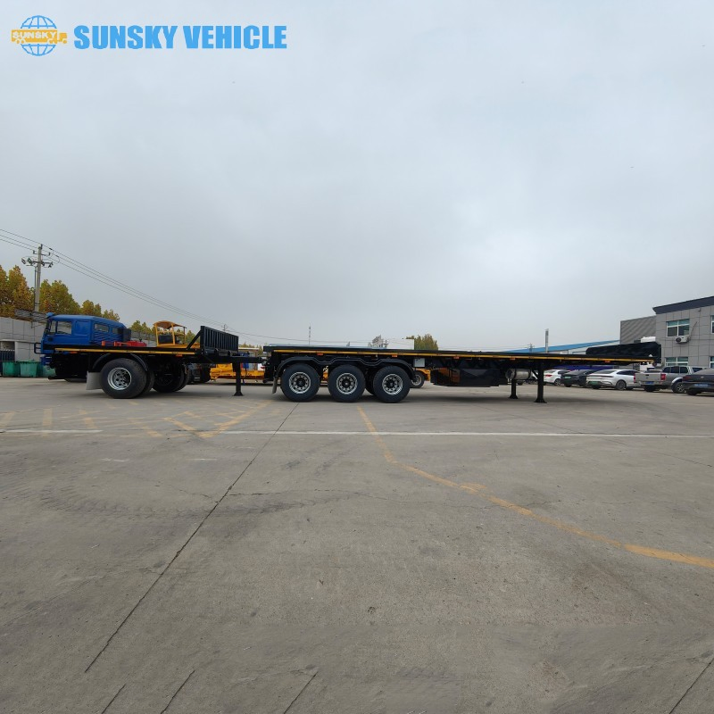 Two Coat Anti-Corrosion Prime 3 Axles Flatbed Semi-Trailer for Outdoor Use