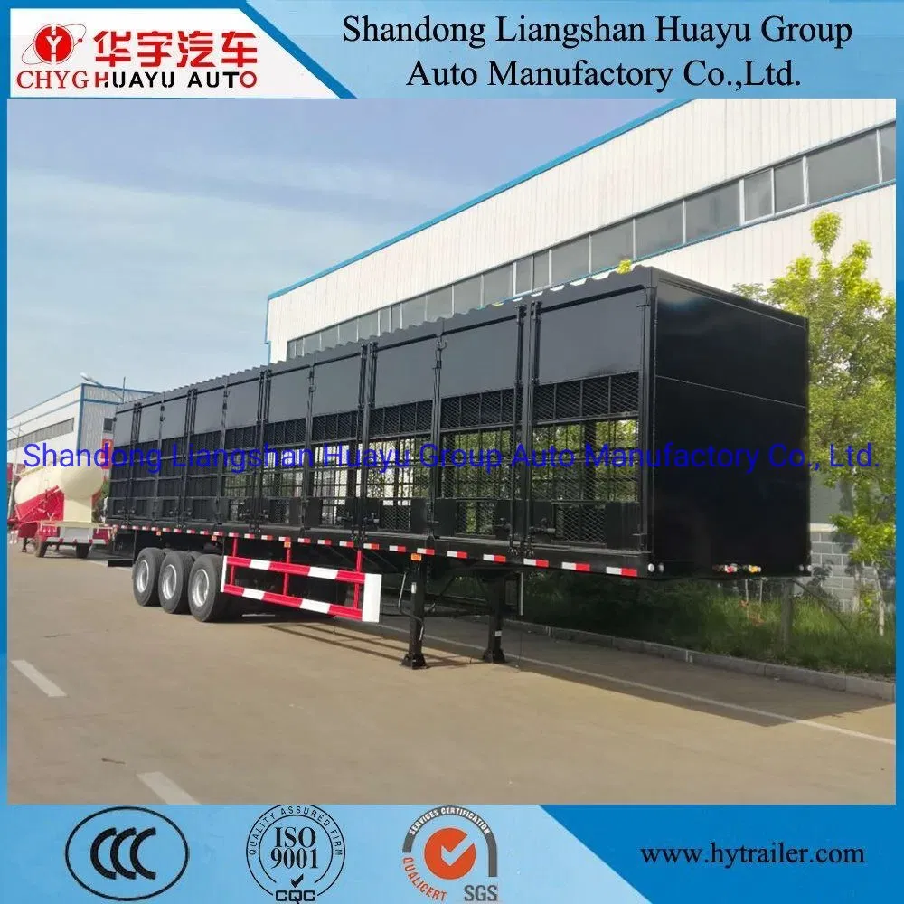 Three Axle 50 Ton Van/Box/Side Wall/Fence/Stake Truck Semi Trailer for Animal/Livestock/Beer Transport