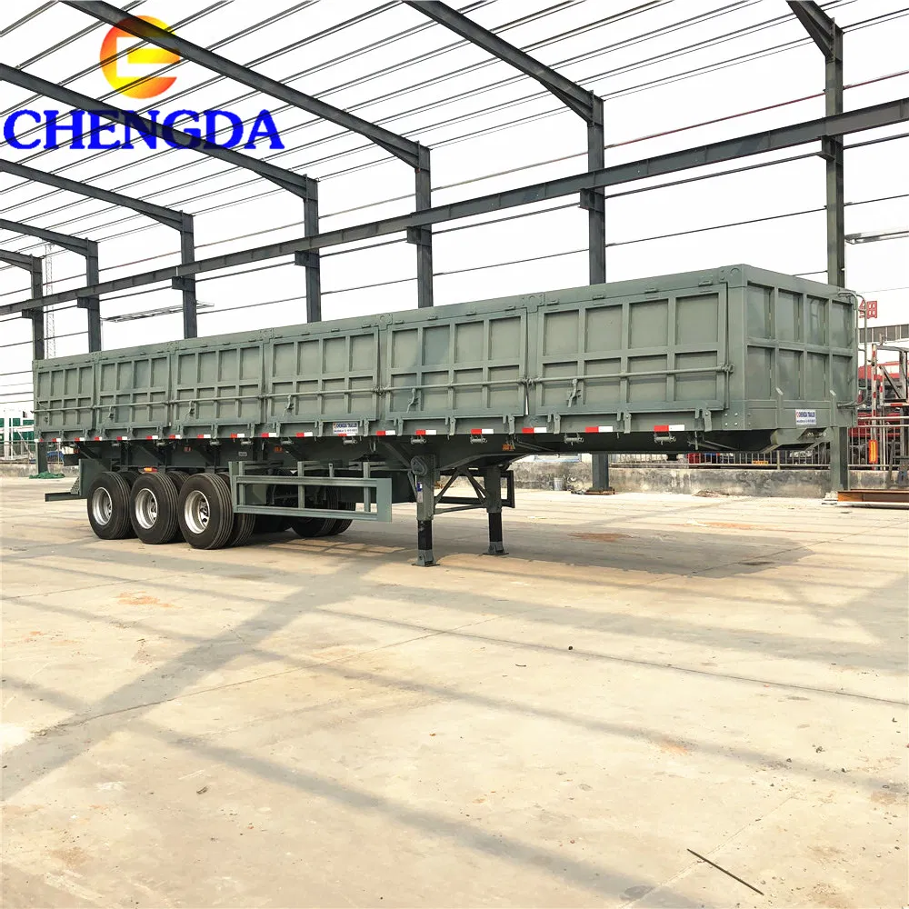 3axle 40ton 50ton Fence Semi Cargo Trailer Side Wall Trailers