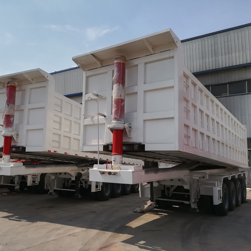 Side Roll off 4 Axles Hydraulic Tipper Dump Dumper Tipping Semi Trailer