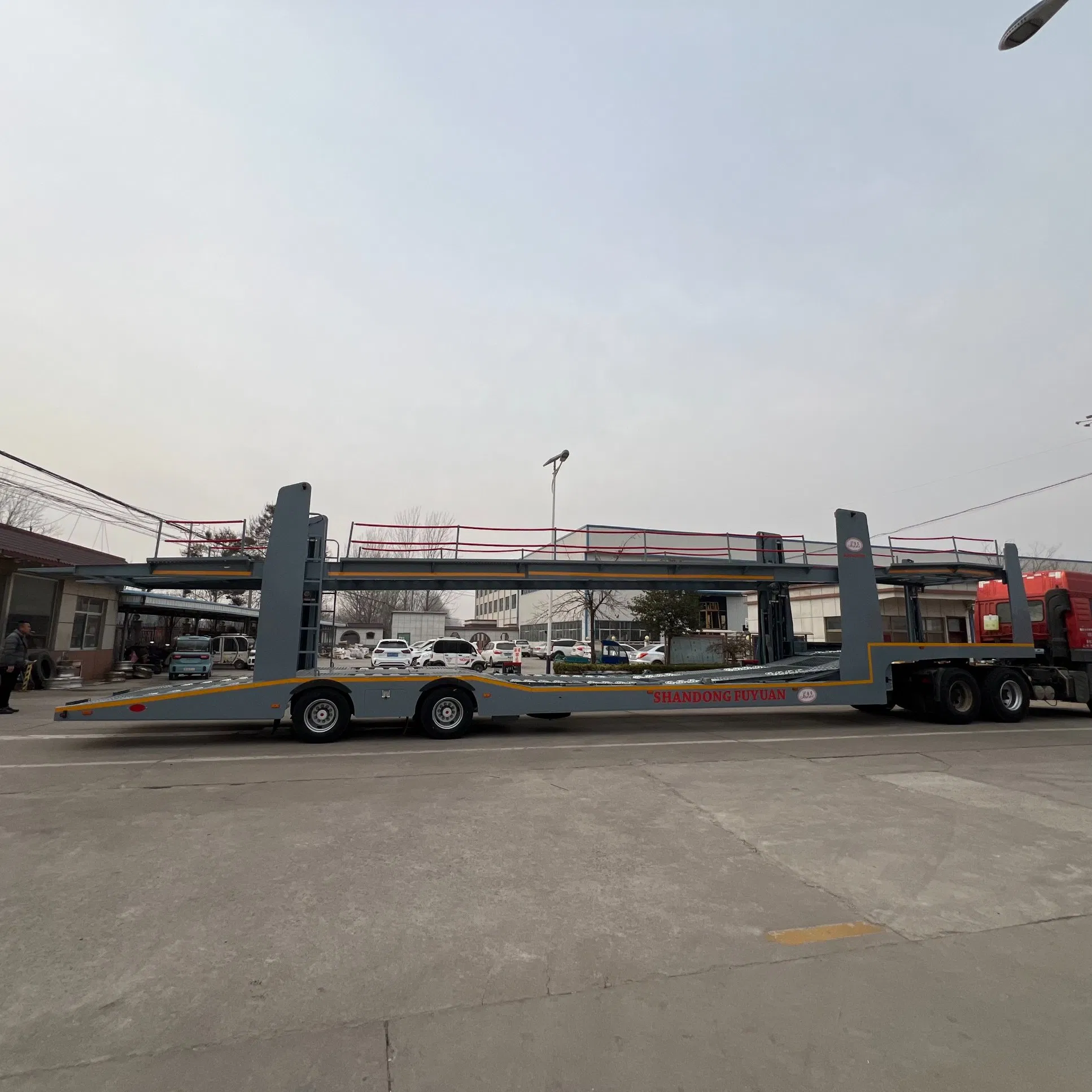 Two-Layer Hydraulic Car Transport Carrier Semi Trailer Truck Trailer for Sale