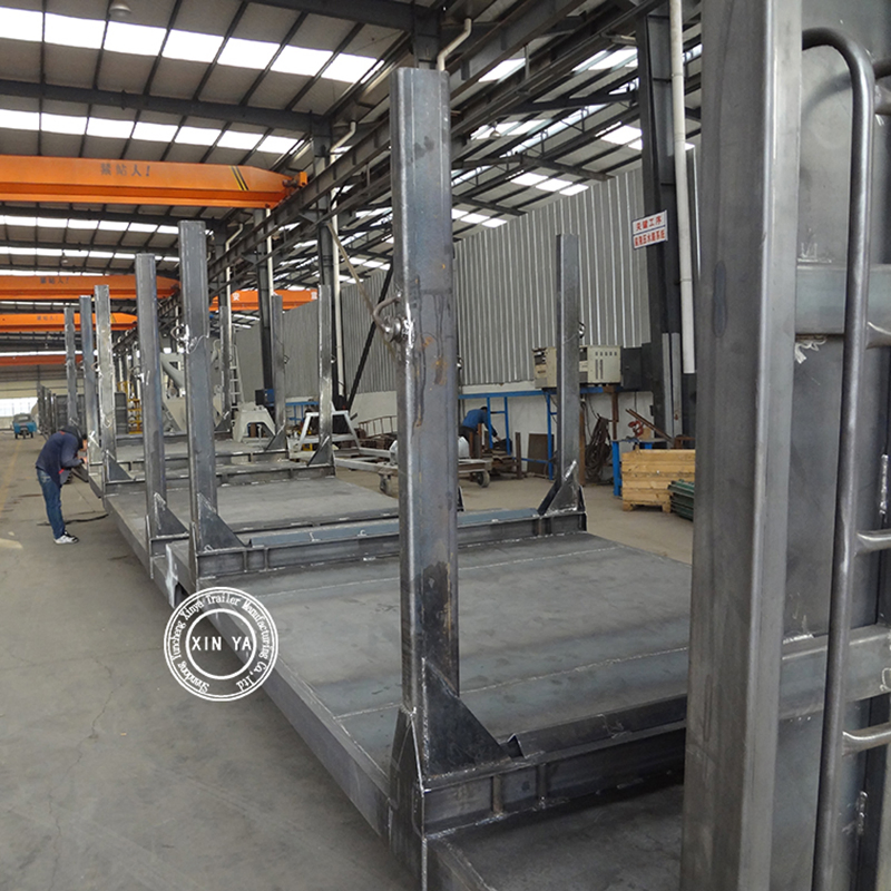 40 Ton 3 Axle Tractor Timber Trailer Wood Lift Flat Bed Trailer Transporting Log Wood Timber Steel Logging Semi Trailer