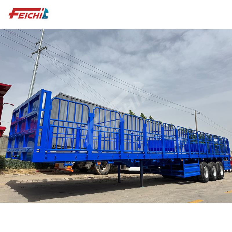 Customizable Feichi Low Price 3 Axle Heavy Duty Fence Cargo Animal Livestock Cage Semi Trailer with High Quality for Sale
