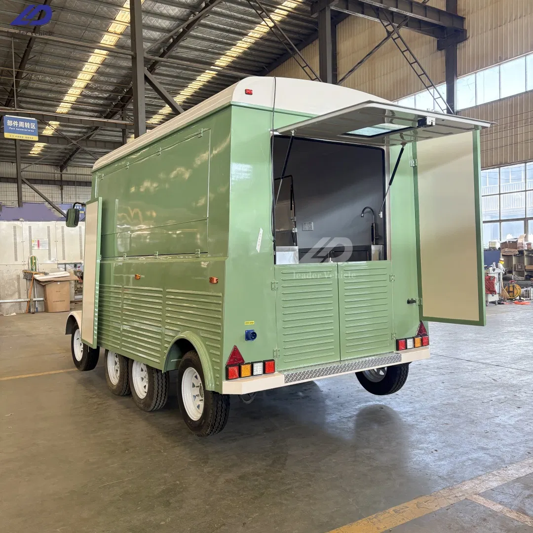 Outdoor Mobile Street Food Cart Truck Full Kitchen Vending Hot Dog Ice Cream Pizza Van Freezer Car Delivery Tacos Electric Hy Citroen Food Trailer