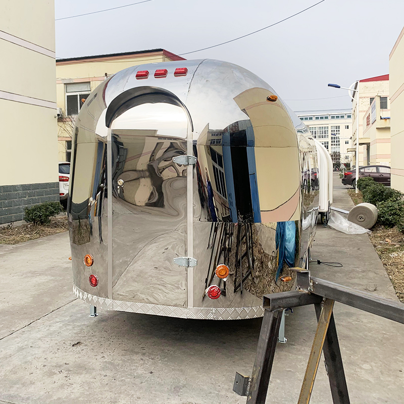 New Type Street Selling Coffee Van Catering Trailer Burgers Fries Ice Cream Bus Trailer Mobile Food Trailer with Full Kitchen