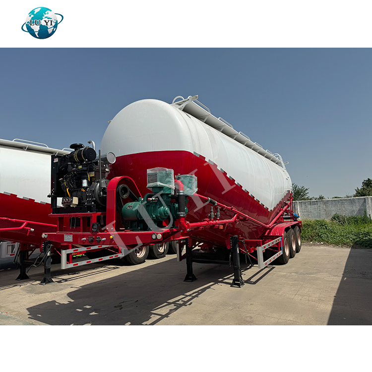 Powder Tanker Trailer Three Axle 40/50 Cbm Bottom Discharge/Unloading Bulk Cement/Fly Ash/Flour/Powder Material Transport Tank/Tanker Heavy Duty Truck Semi Tra