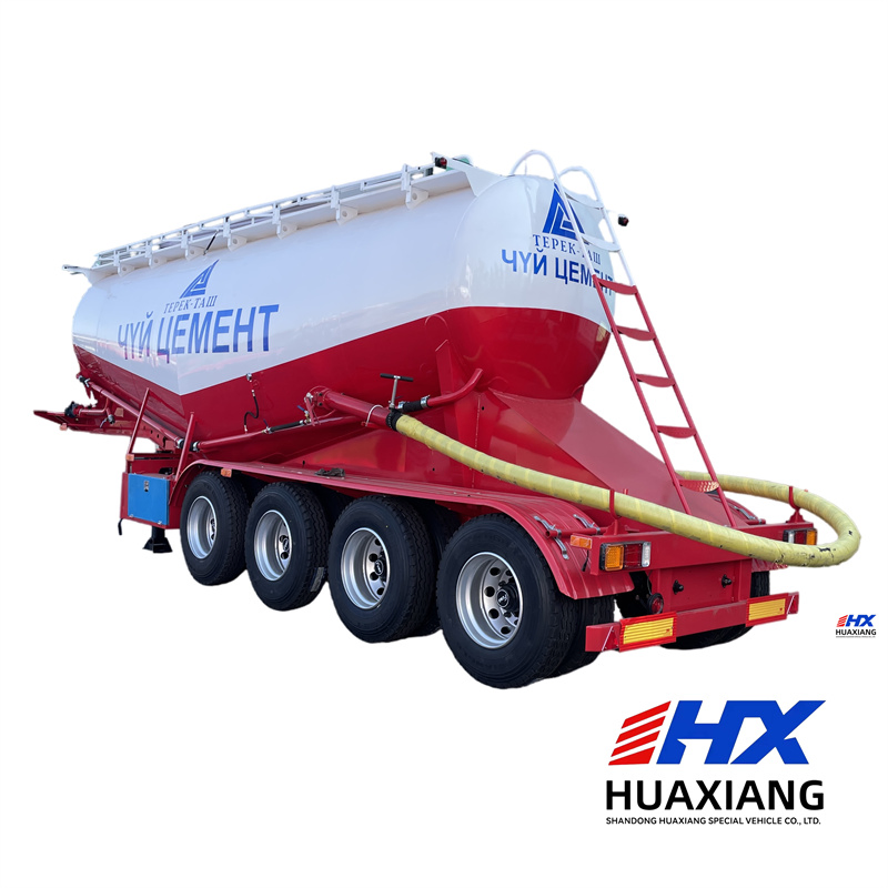 Powder and Particle Material Transport Truck Powder Tank Semi-Trailer Bulk Cement Tank Traile Fly Ash Transport Truck Smoke Ash Tank Truck Stainless Steetrailer