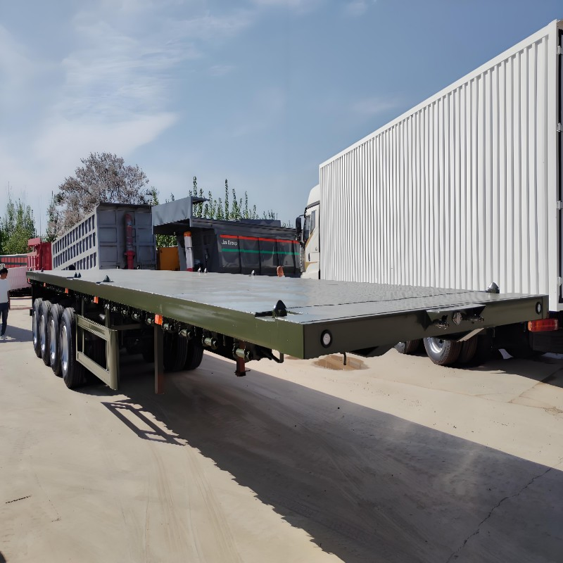 Container Extendable Affordable Flat Bed Trailer Flatbed Truck Semi Trailer for Sale Best Selling 3/4 40 FT Axles Semi-Trailer Heavy Duty