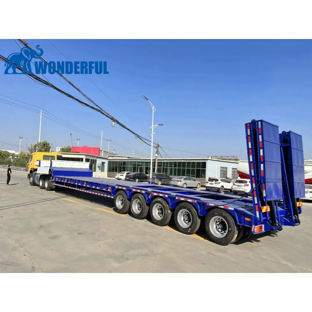 2025 Extendable Lowboy Custom Dimension Heavy Duty Multi Lines Hot Sale Hydraulic Modular 3 4 5 6 7 8 Axles Flat Low Bed Lowbed Truck Semi Trailer
