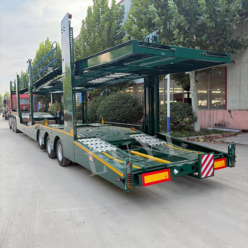 3-Axle Double Deck Car Carrier Semi-Trailer 2 Floors Enclosed Transporter 40 Ton 6 10 12 15 Car Transport Car Trailer