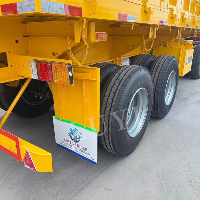 80t Flatbed Luyi Shipping 7.2m (L) × 2.5m (W) 1.5m (H) Towbar Tipper Full Trailer