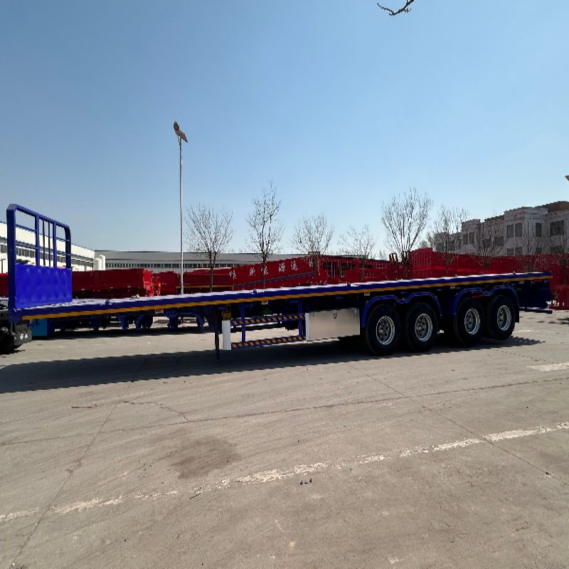 China Heavy Duty Used 2 8wheel 3 4 Axle Utility Lock Transportation Cargo 20/40/45FT Flat Bed Flatbed Shipping Container Chassis Semi Truck Box Trailer for Sale