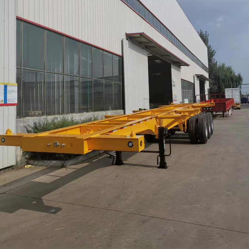 40feet Skeletal Semi Trailer Carbon Steel Heavy Tri-Axle Container Chassis Trailer