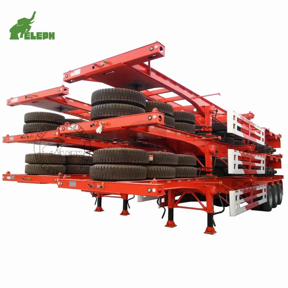 Eleph Brand 20FT 40FT Tri Axle Skeleton Container Chassis Semi Trailer Skeletal Skeleton Trailer