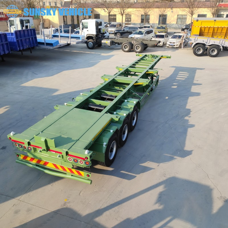 High Quality 40FT Skeleton Semi-Trailer for 20gp 40hq Container Transport