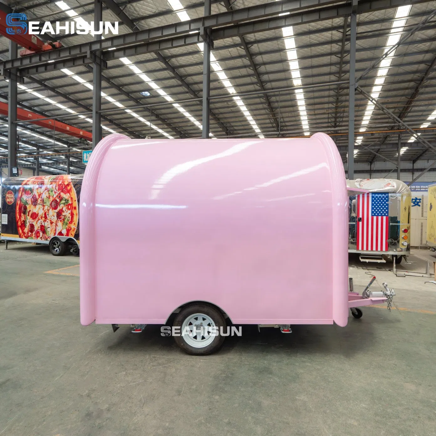 Pizza Outdoor Mobile Bar Concession Food Catering BBQ Ice Cream Coffee Roundness Ice Cream Push Cart Snack Kiosk Food Truck Fast Food Trailer with Full Kitchen