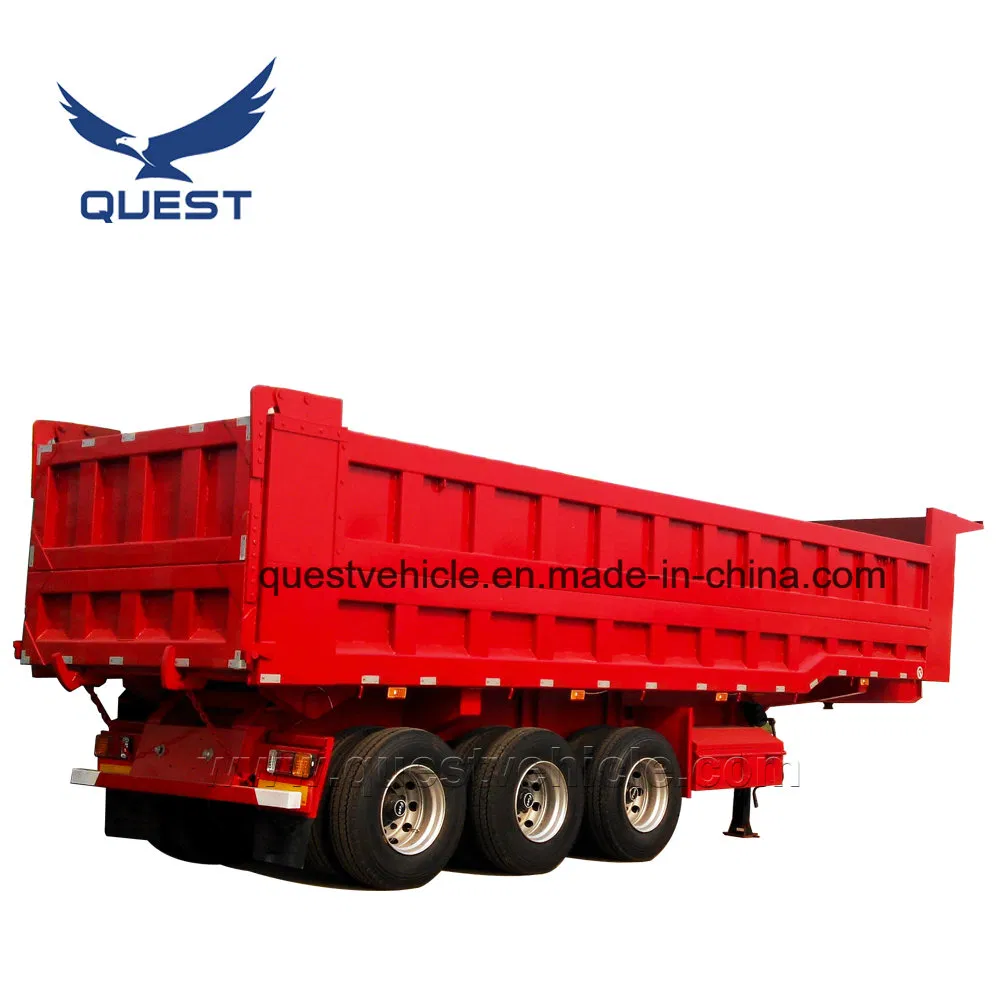 Customized Tri-Axle Tipper Box Drop Dump Semi Trailer for Transport Grain