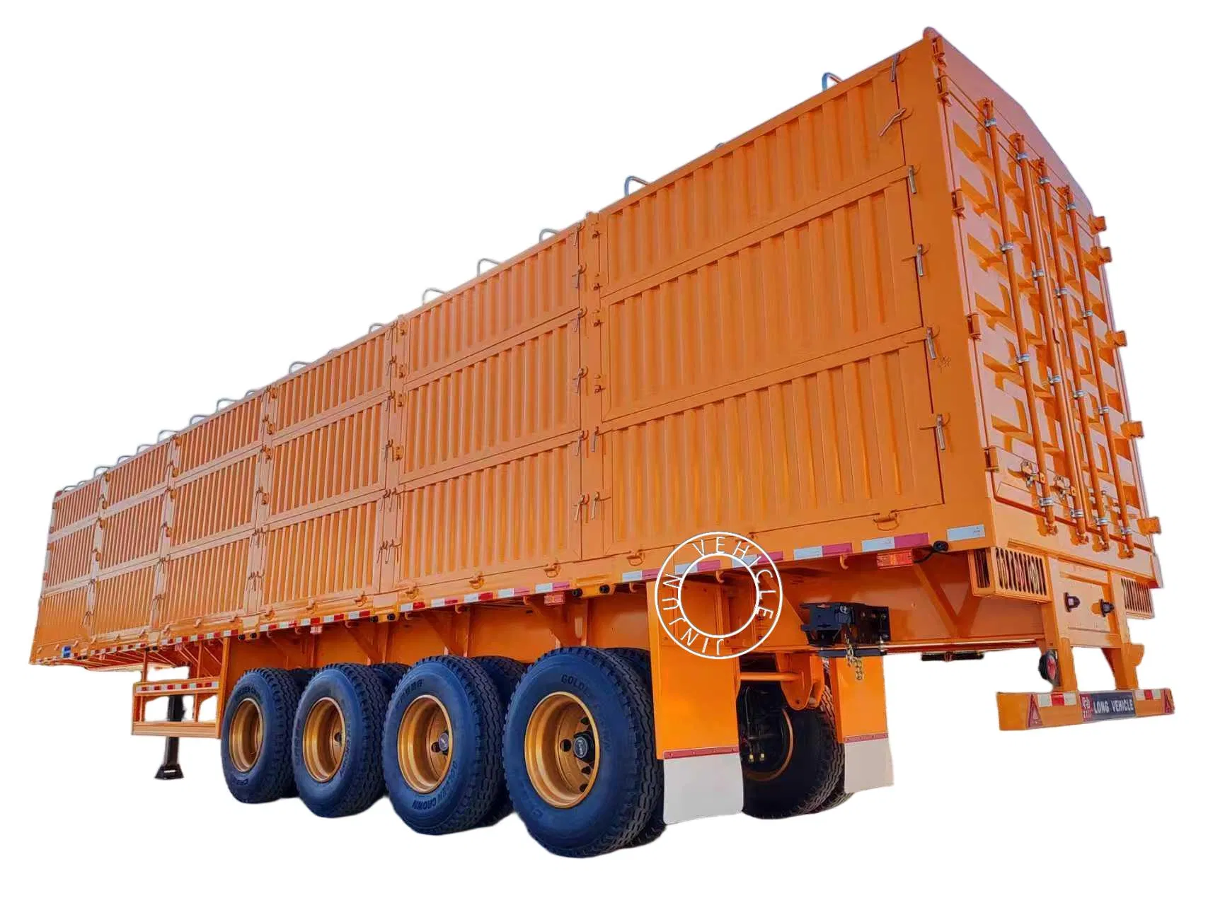 4-Axle High-Sided Fence Side Wall Semi Trailer for Bulk and Container Cargo Transport
