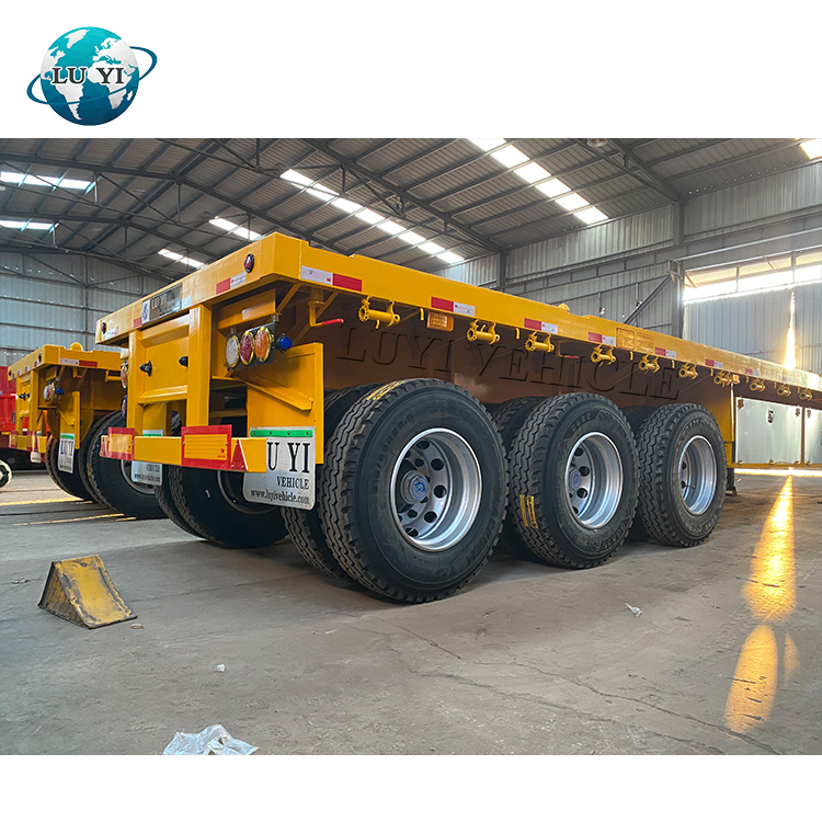 Factory Direct Sales Low Gravity Heavy Duty Goods Machinery Container Timber Logging Transport Steel Hopper/Bin Bulk Hopper Flatbed Semi-Trailer Platform